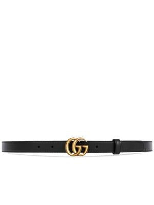 GUCCI Leather Belt with Double G Buckle 2cm