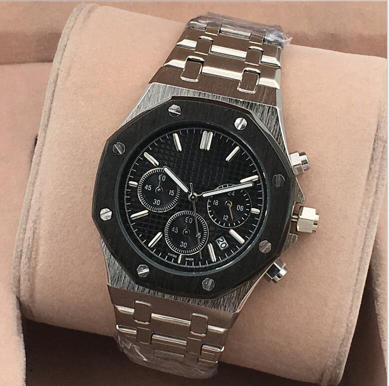 All Subdials Work leisure Mens Watches Stainless Steel Quartz Wristwatches Stopwatch watch Watch relogies for men relojes Best Gift1