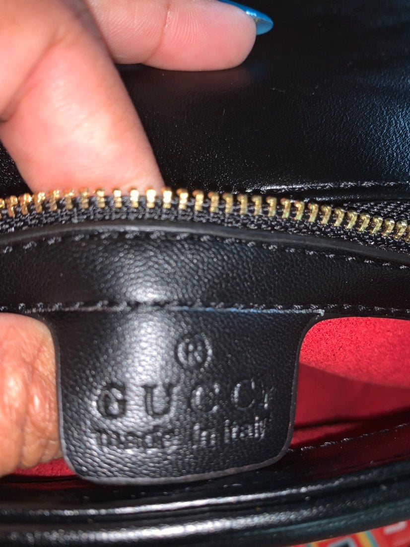 Small quilted GG Marmont shoulder bag BLACK