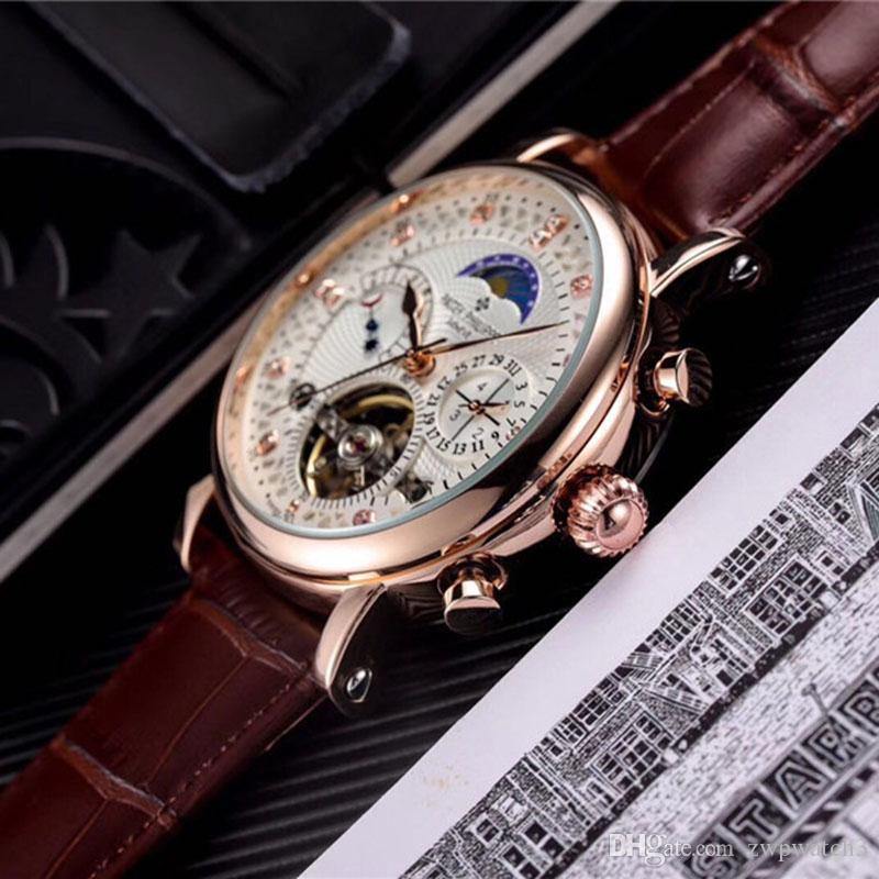 Fashion Luxury Designer Swiss Watch leather Tourbillon Watch Automatic Men Wristwatch Men Mechanical steel Watches relogio masculino clock