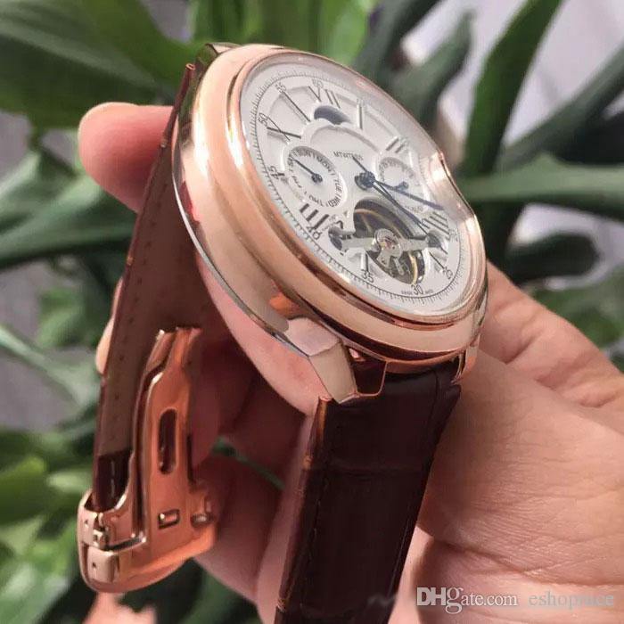 High Quality Top Brand men watches All sub-dials work luxury watch Moon Phase daydate mechanical automatic wristwatche for mens gift rejoles