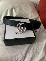 Ceinture en cuir avec boucle Double G SILVER