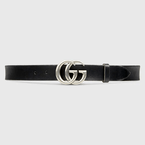 Ceinture en cuir avec boucle Double G SILVER