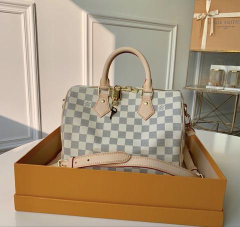 WHITE CHECKERED LOUIS VUITTON HANDBAG