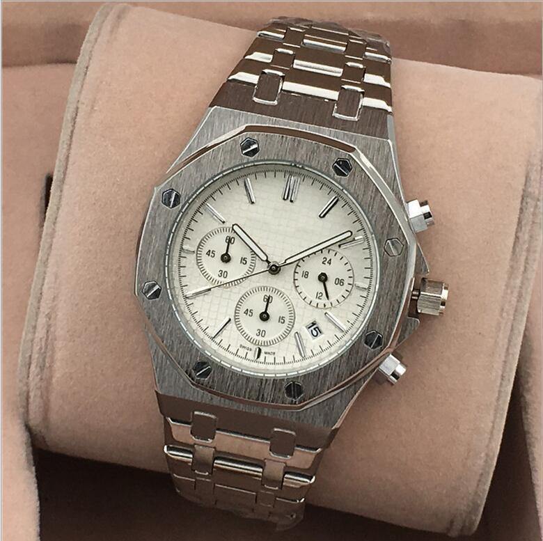 All Subdials Work leisure Mens Watches Stainless Steel Quartz Wristwatches Stopwatch watch Watch relogies for men relojes Best Gift1