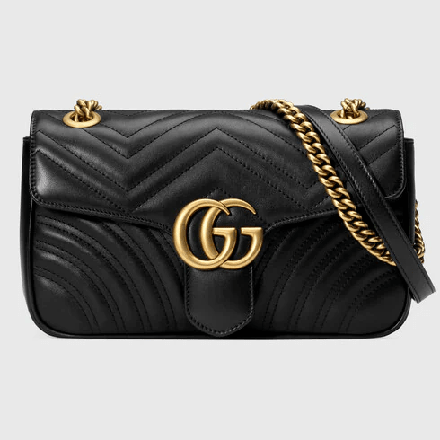 Small quilted GG Marmont shoulder bag BLACK